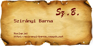 Szirányi Barna névjegykártya